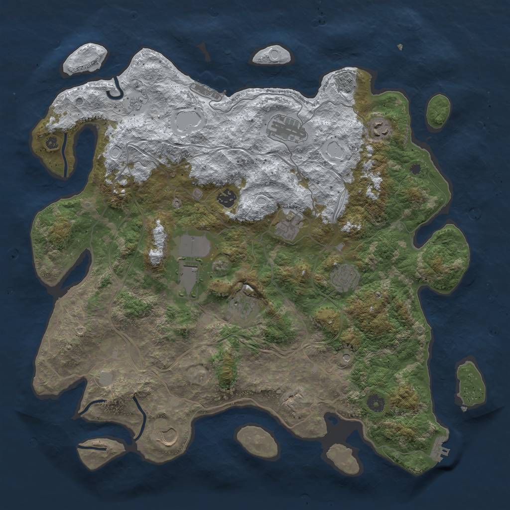 Rust Map: Procedural Map, Size: 4250, Seed: 12879855, 18 Monuments
