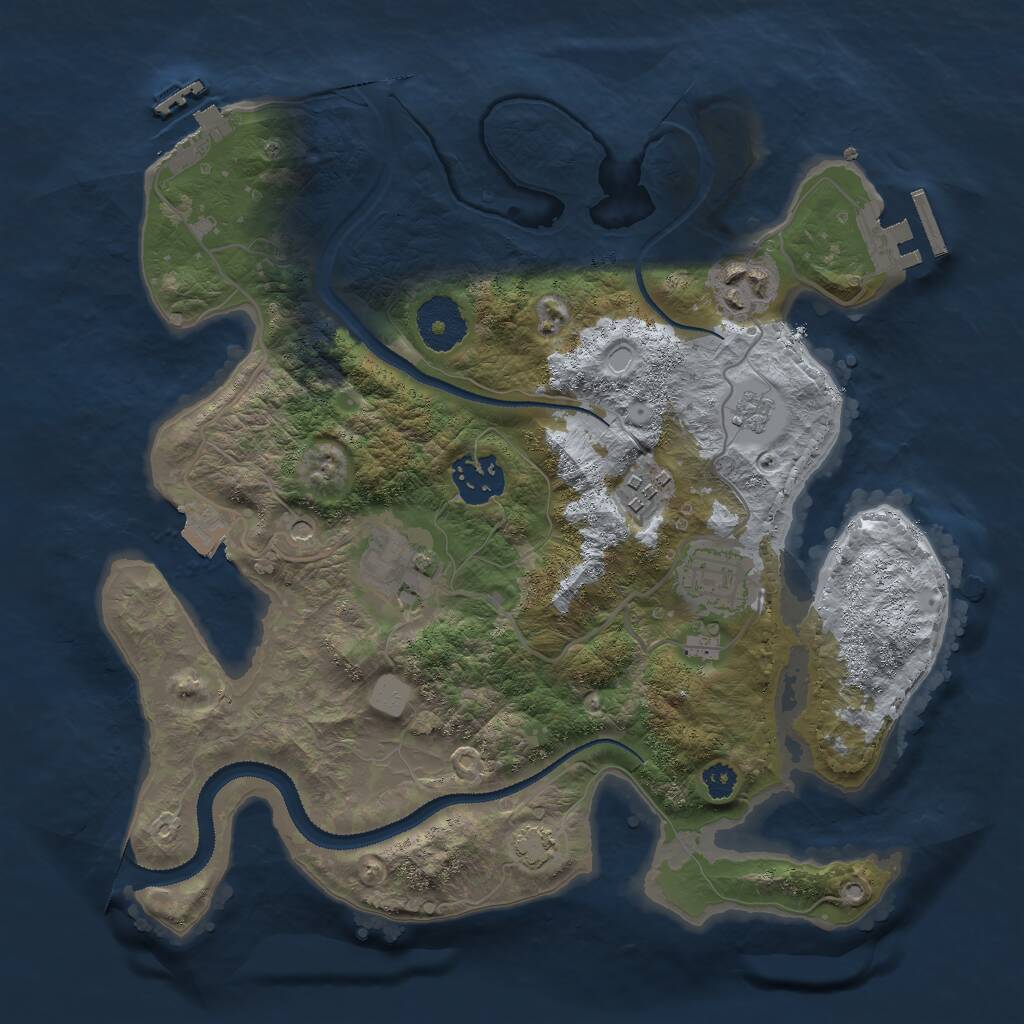 Rust Map: Procedural Map, Size: 3000, Seed: 3812, 11 Monuments