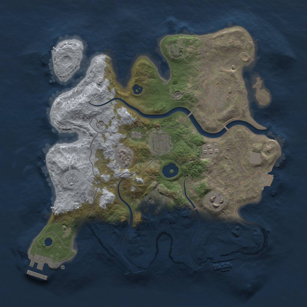 Rust Map: Procedural Map, Size: 3000, Seed: 16029, 11 Monuments