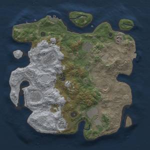 Thumbnail Rust Map: Procedural Map, Size: 3500, Seed: 1775517013, 17 Monuments