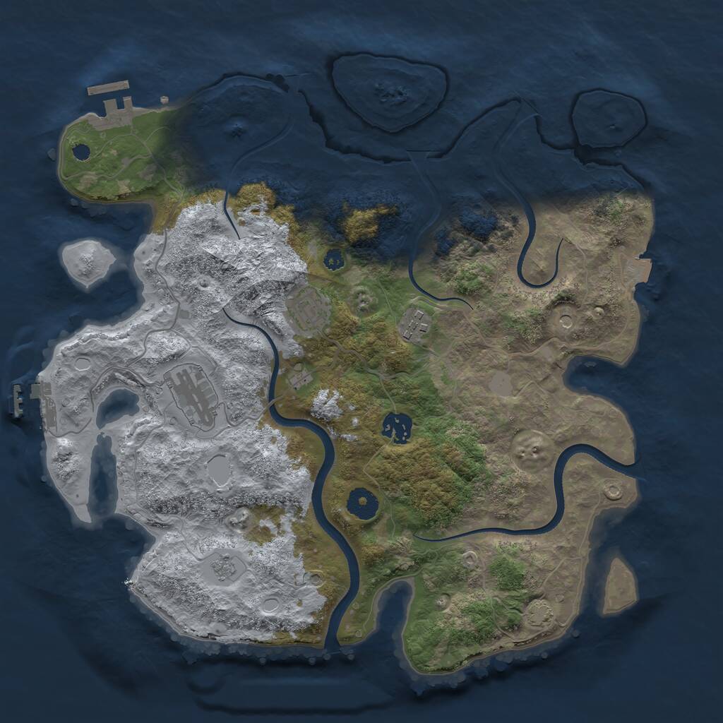 Rust Map: Procedural Map, Size: 3500, Seed: 1775517013, 10 Monuments