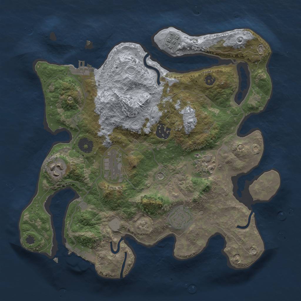 Rust Map: Procedural Map, Size: 3000, Seed: 12282, 14 Monuments