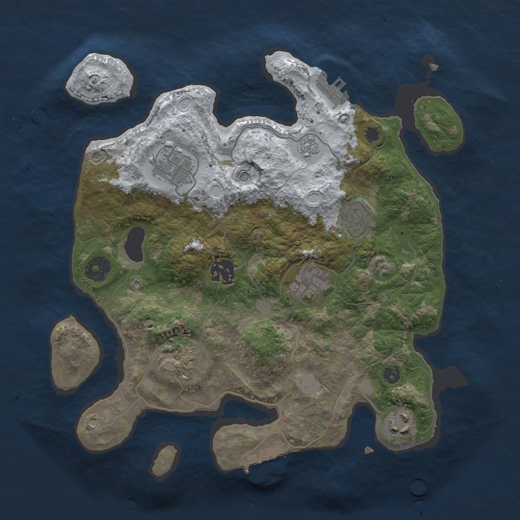 Rust Map: Procedural Map, Size: 3100, Seed: 560360209, 15 Monuments