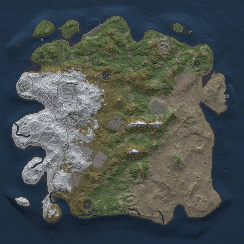 Rust Map: Procedural Map, Size: 4000, Seed: 1515586098, 20 Monuments
