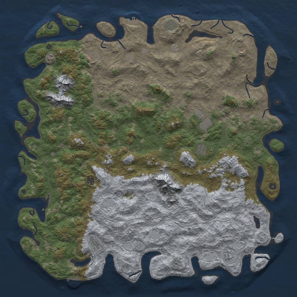 Rust Map: Procedural Map, Size: 6000, Seed: 21411, 20 Monuments