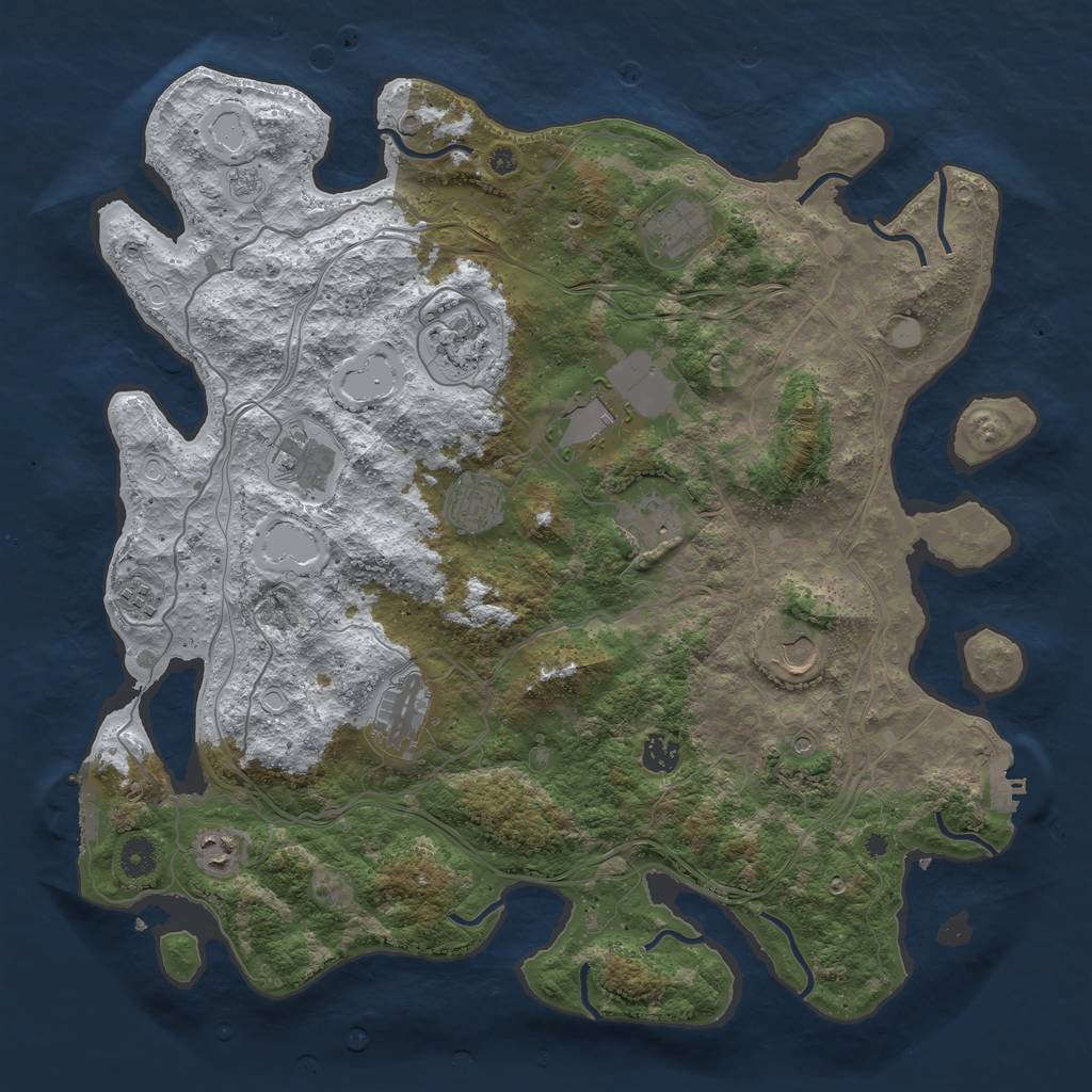 Rust Map: Procedural Map, Size: 4250, Seed: 1422749689, 20 Monuments