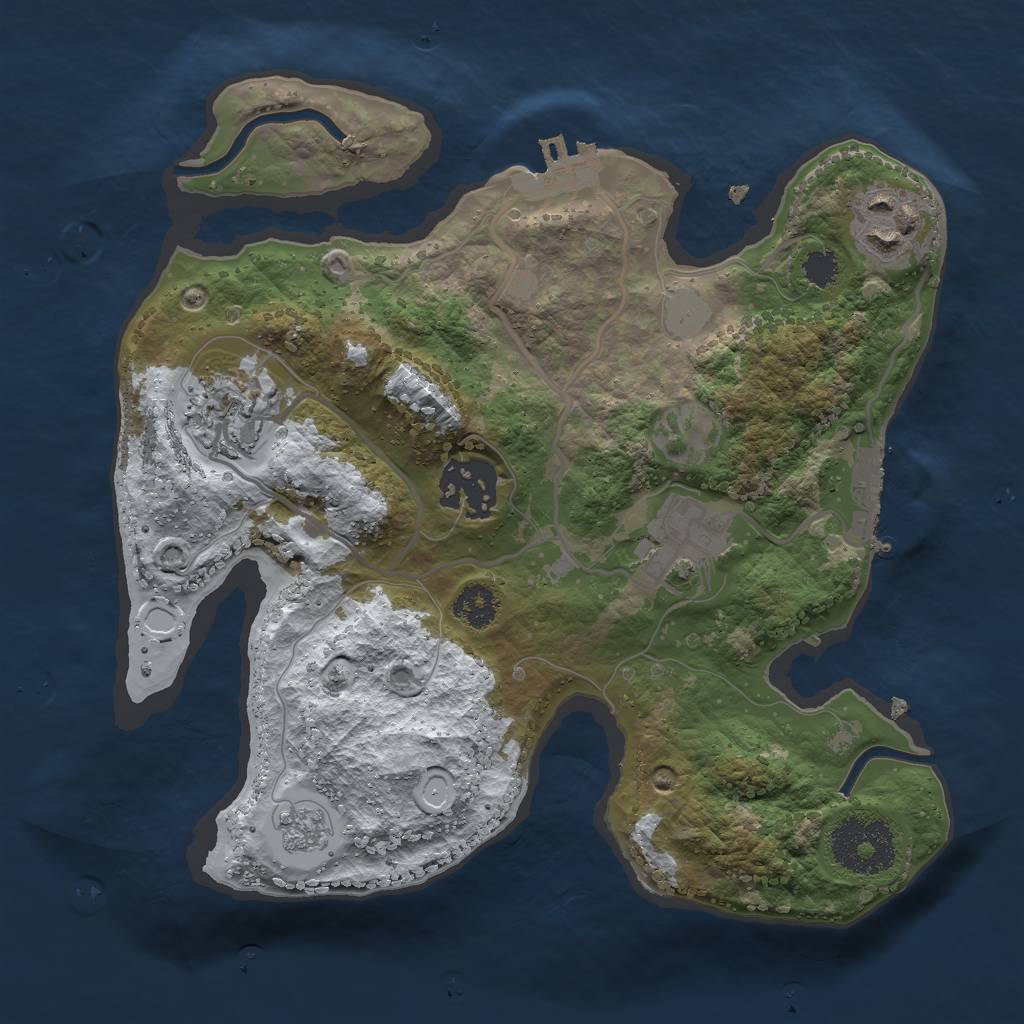 Rust Map: Procedural Map, Size: 2500, Seed: 6000, 12 Monuments