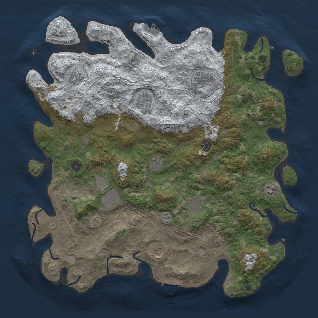 Rust Map: Procedural Map, Size: 4500, Seed: 1171026919, 19 Monuments