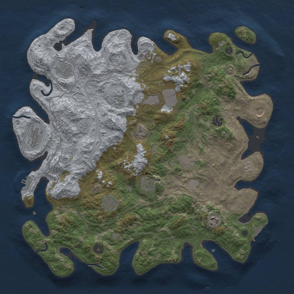Rust Map: Procedural Map, Size: 4250, Seed: 898138534, 20 Monuments