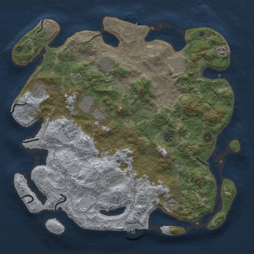 Rust Map: Procedural Map, Size: 4200, Seed: 2555455, 18 Monuments
