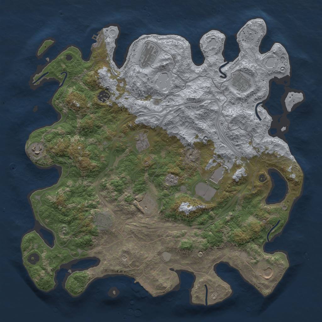 Rust Map: Procedural Map, Size: 4250, Seed: 1934924438, 19 Monuments