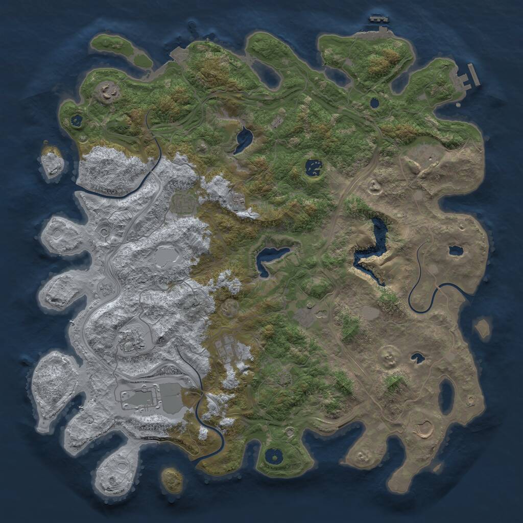 Rust Map: Procedural Map, Size: 4500, Seed: 357999700, 16 Monuments