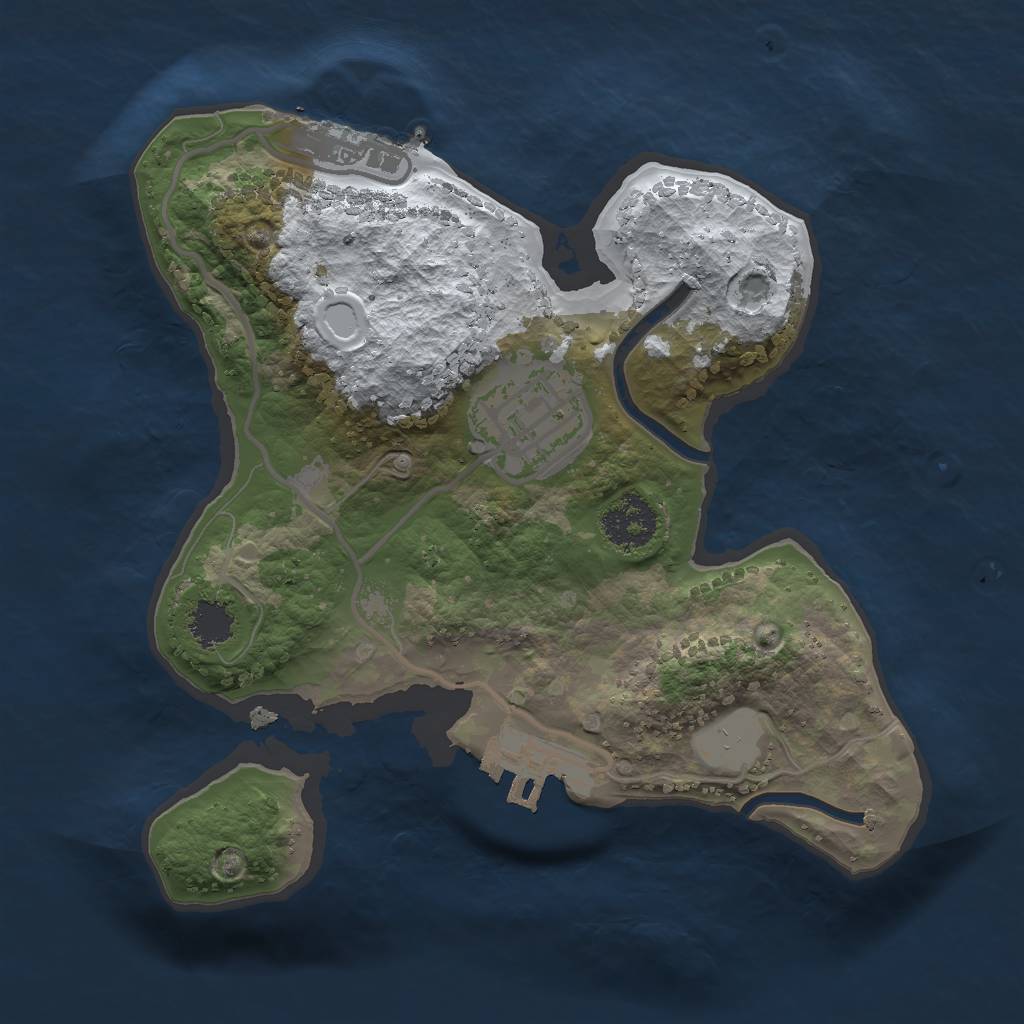 Rust Map: Procedural Map, Size: 2000, Seed: 1107738084, 8 Monuments