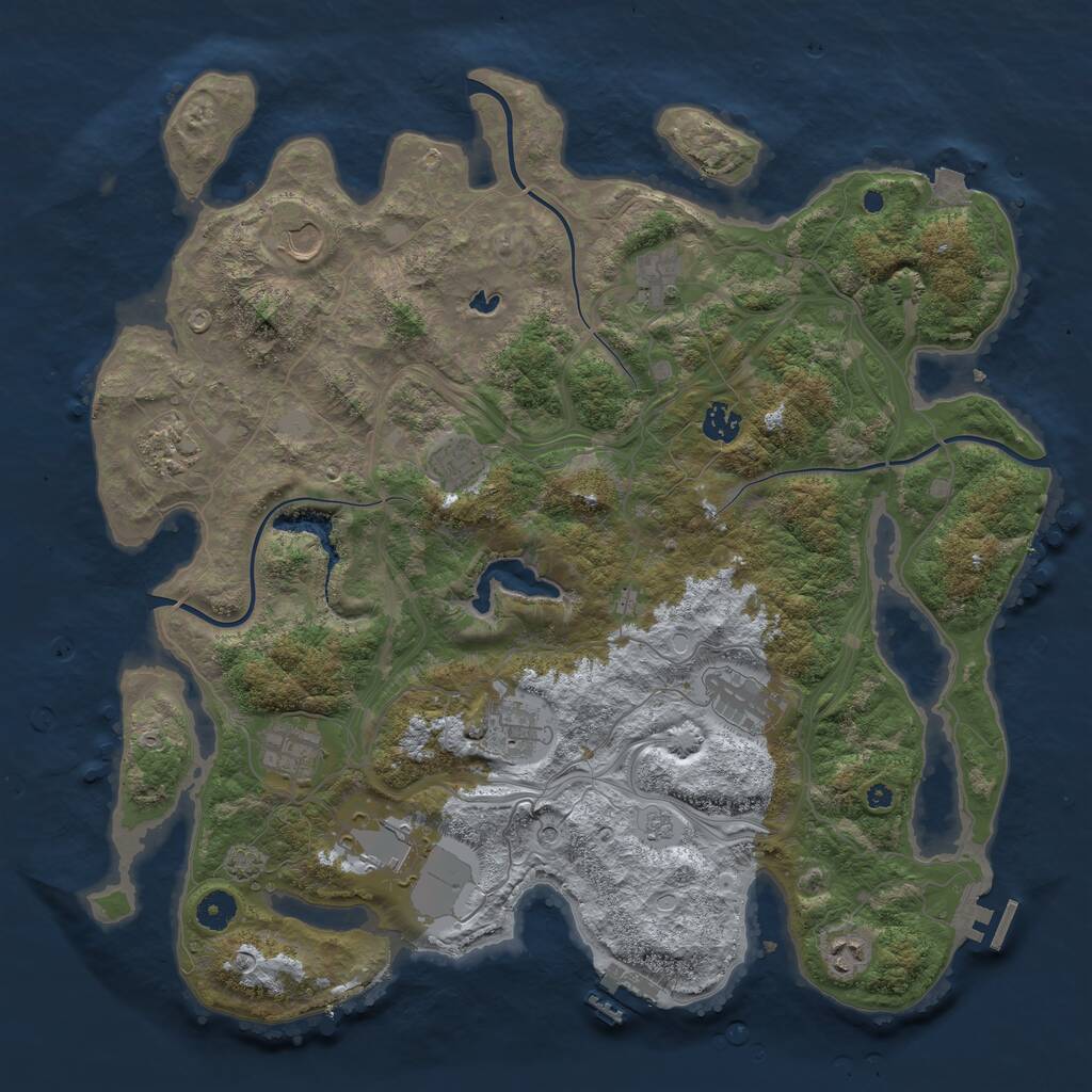 Rust Map: Procedural Map, Size: 4250, Seed: 486255263, 16 Monuments