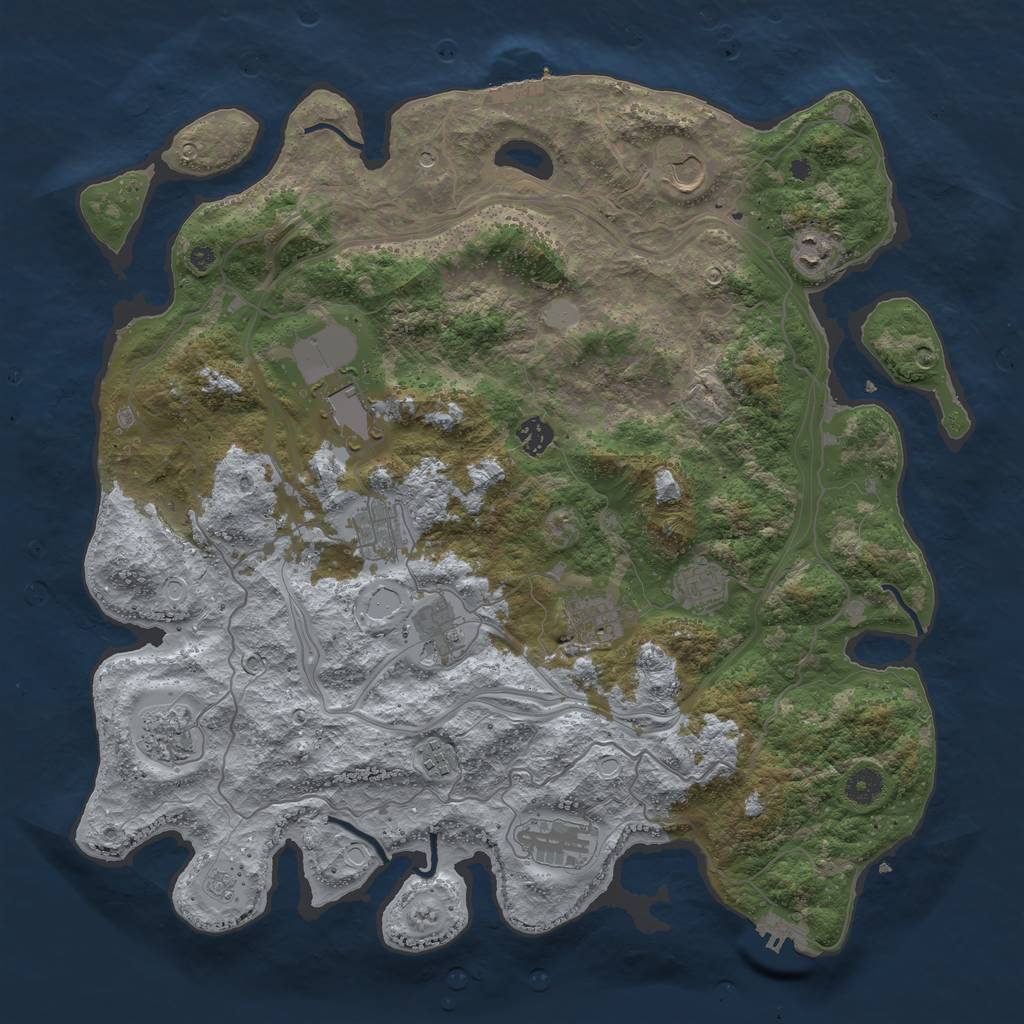 Rust Map: Procedural Map, Size: 4250, Seed: 1575846401, 20 Monuments