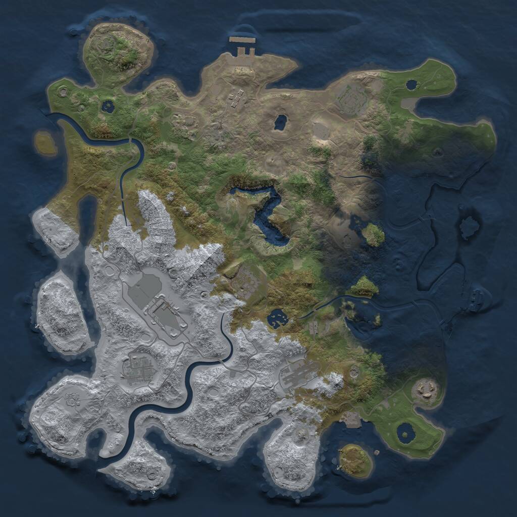 Rust Map: Procedural Map, Size: 4000, Seed: 315499, 16 Monuments