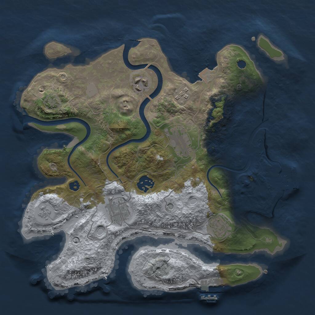 Rust Map: Procedural Map, Size: 3000, Seed: 885573, 12 Monuments