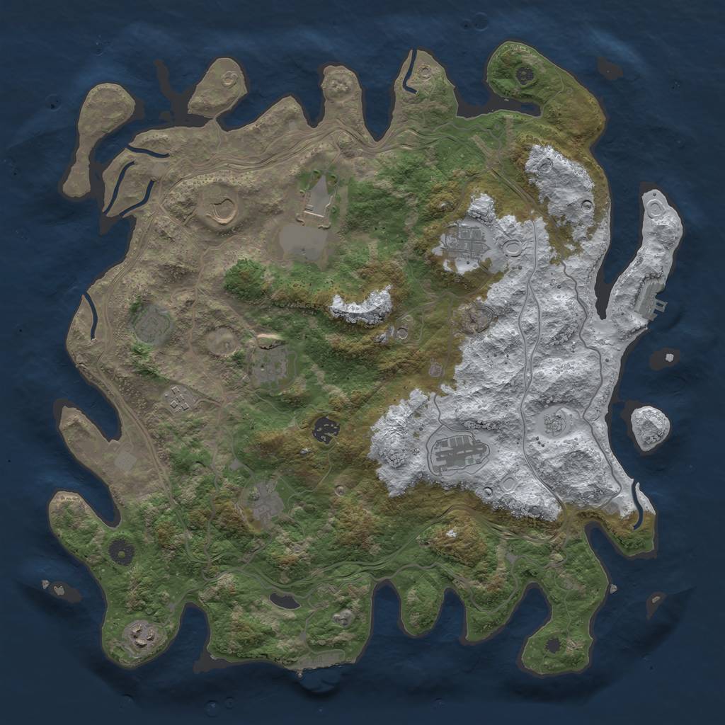 Rust Map: Procedural Map, Size: 4250, Seed: 12823855, 19 Monuments