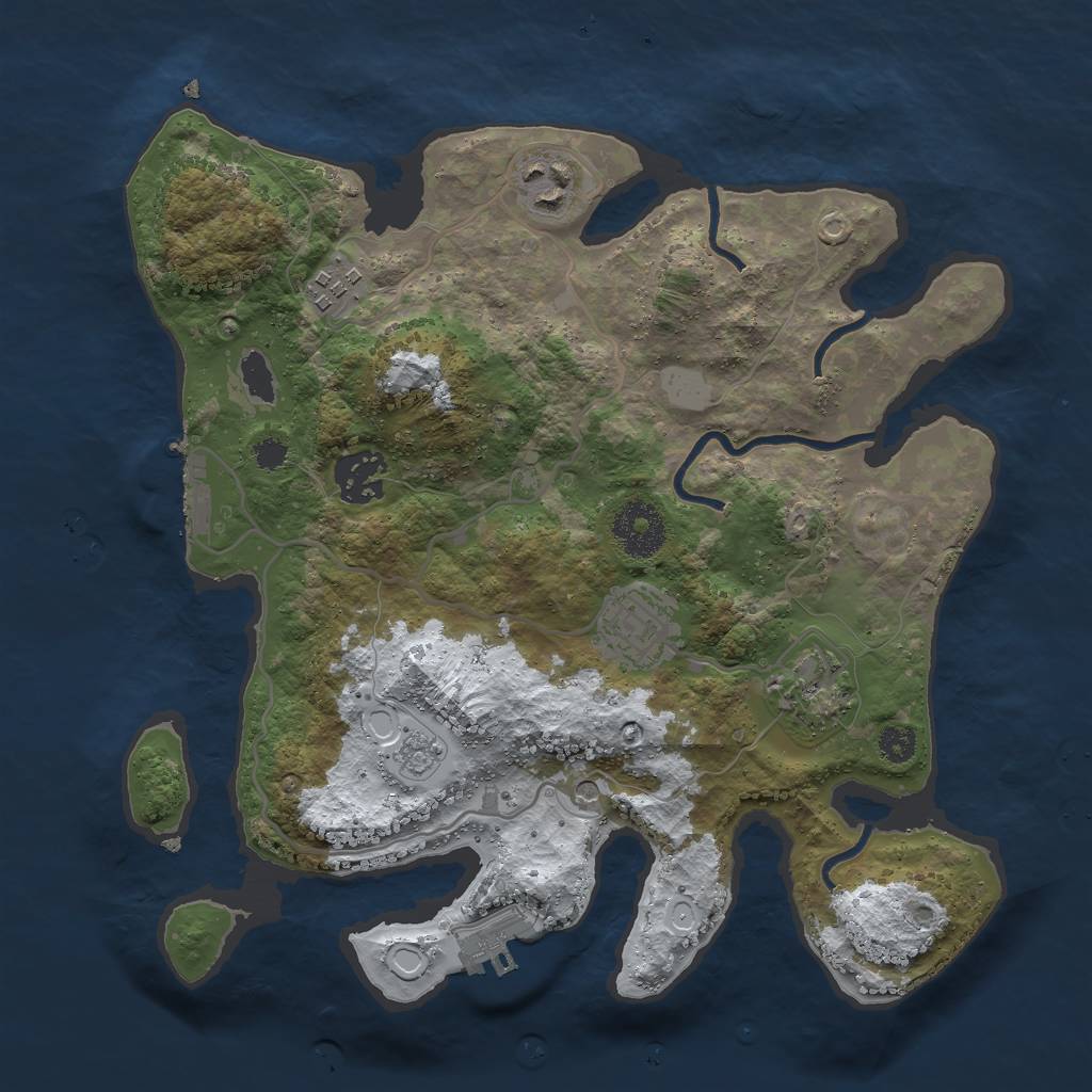 Rust Map: Procedural Map, Size: 3000, Seed: 18979, 14 Monuments