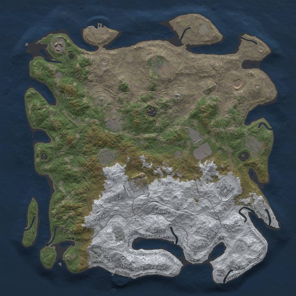 Rust Map: Procedural Map, Size: 4250, Seed: 1641353641, 20 Monuments