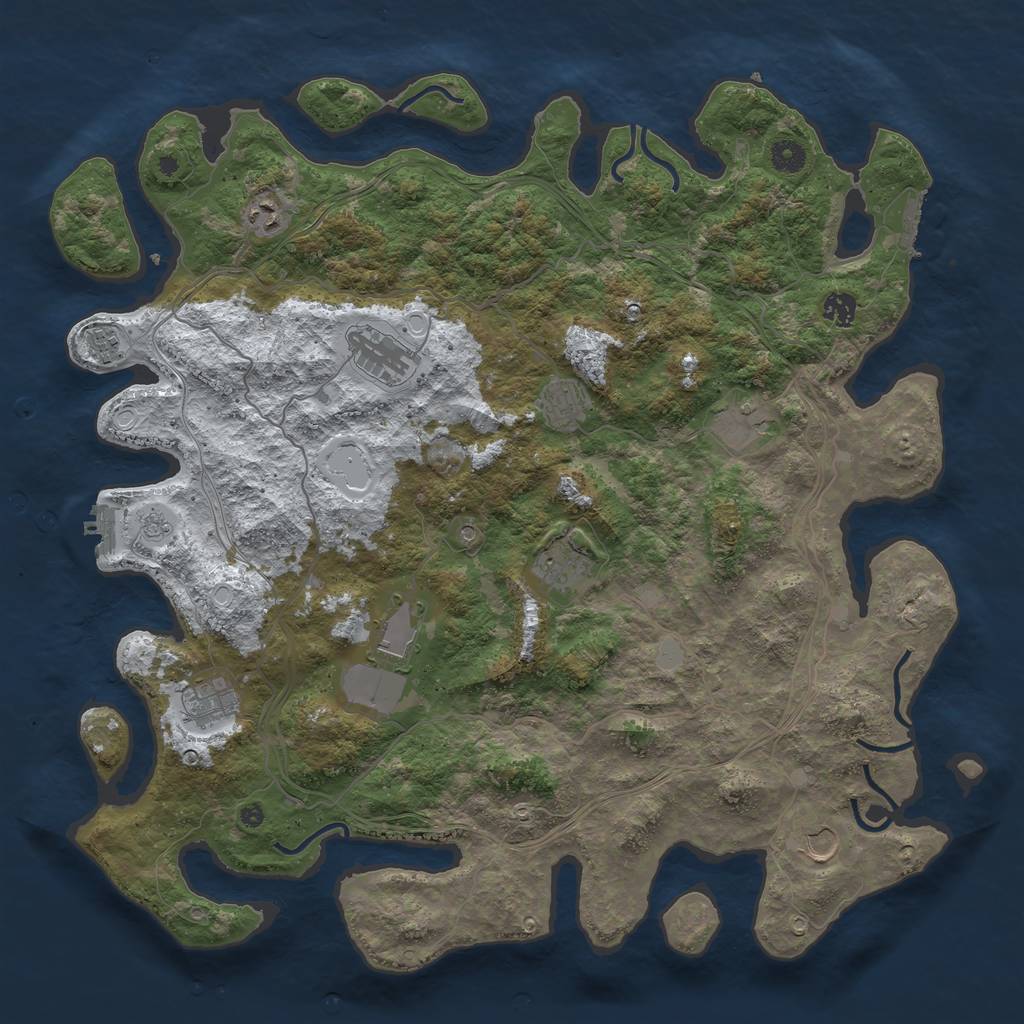 Rust Map: Procedural Map, Size: 4500, Seed: 387238, 19 Monuments