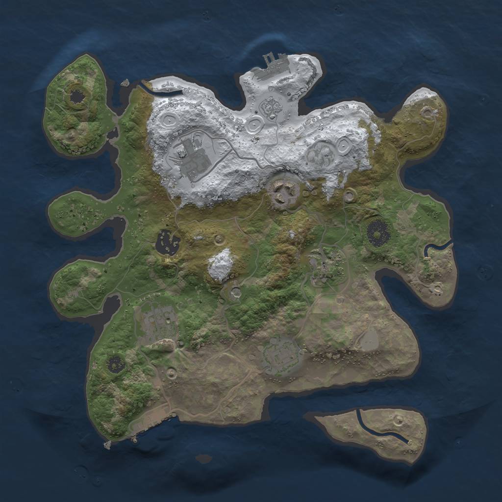 Rust Map: Procedural Map, Size: 3000, Seed: 11077, 15 Monuments