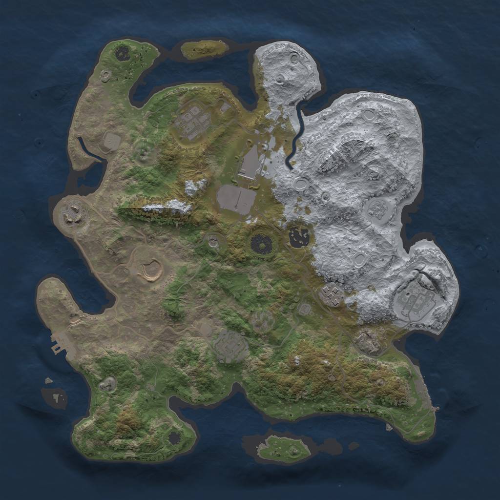 Rust Map: Procedural Map, Size: 3500, Seed: 15432, 17 Monuments