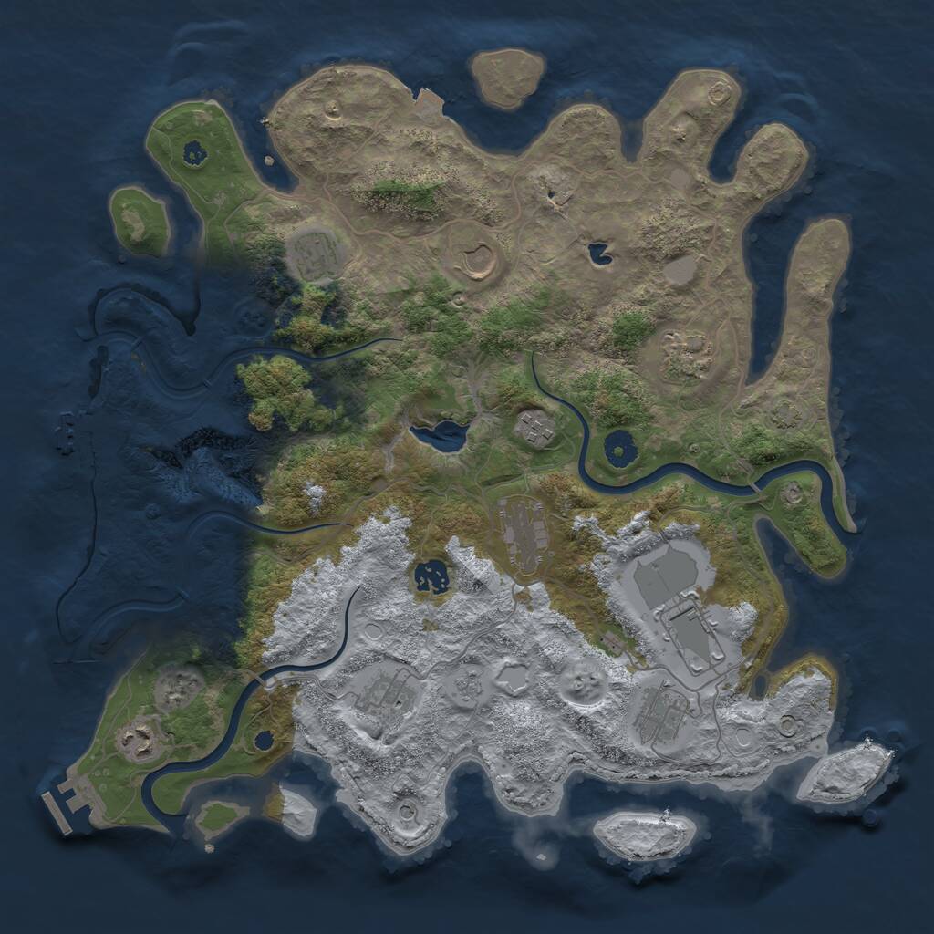 Rust Map: Procedural Map, Size: 4000, Seed: 21659302, 16 Monuments