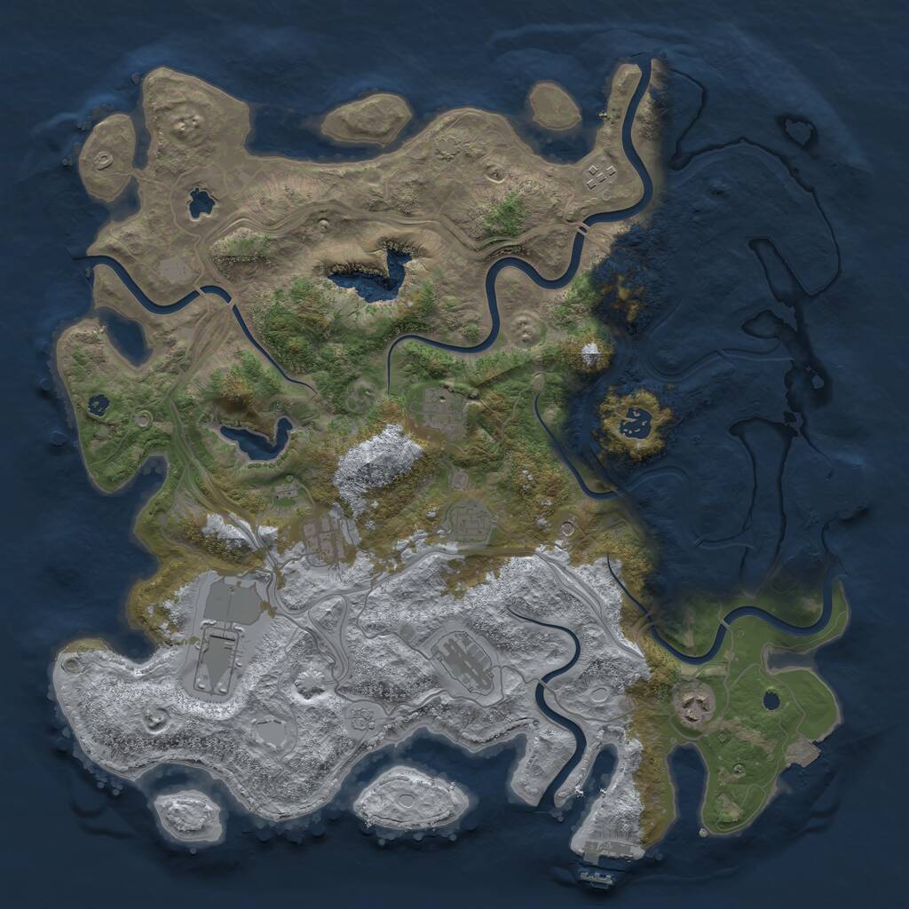 Rust Map: Procedural Map, Size: 4300, Seed: 169609692, 14 Monuments