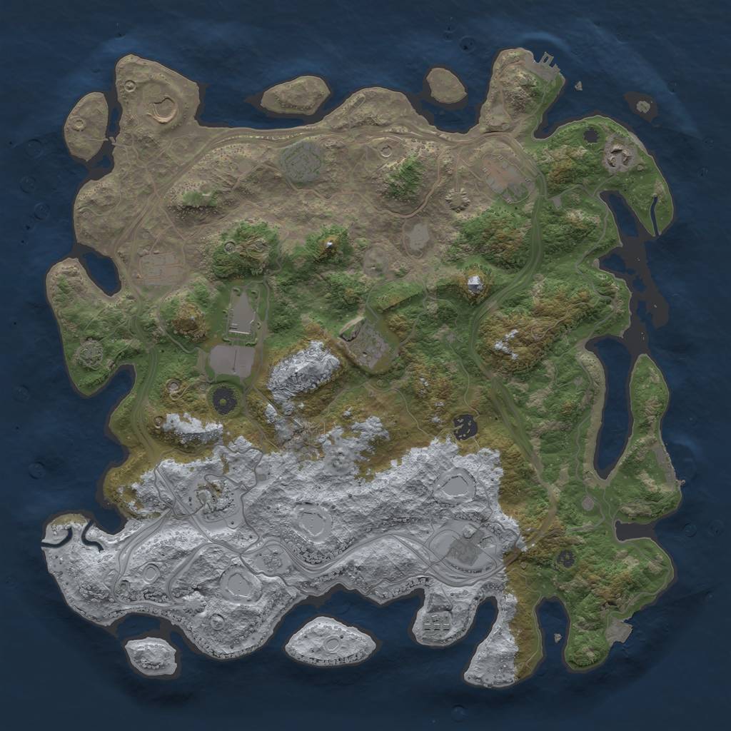 Rust Map: Procedural Map, Size: 4300, Seed: 169609692, 19 Monuments