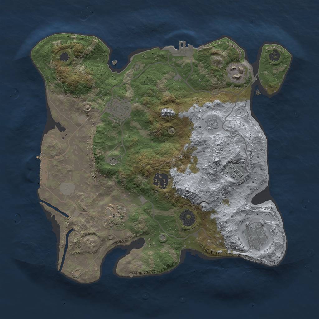 Rust Map: Procedural Map, Size: 3000, Seed: 268537841, 15 Monuments