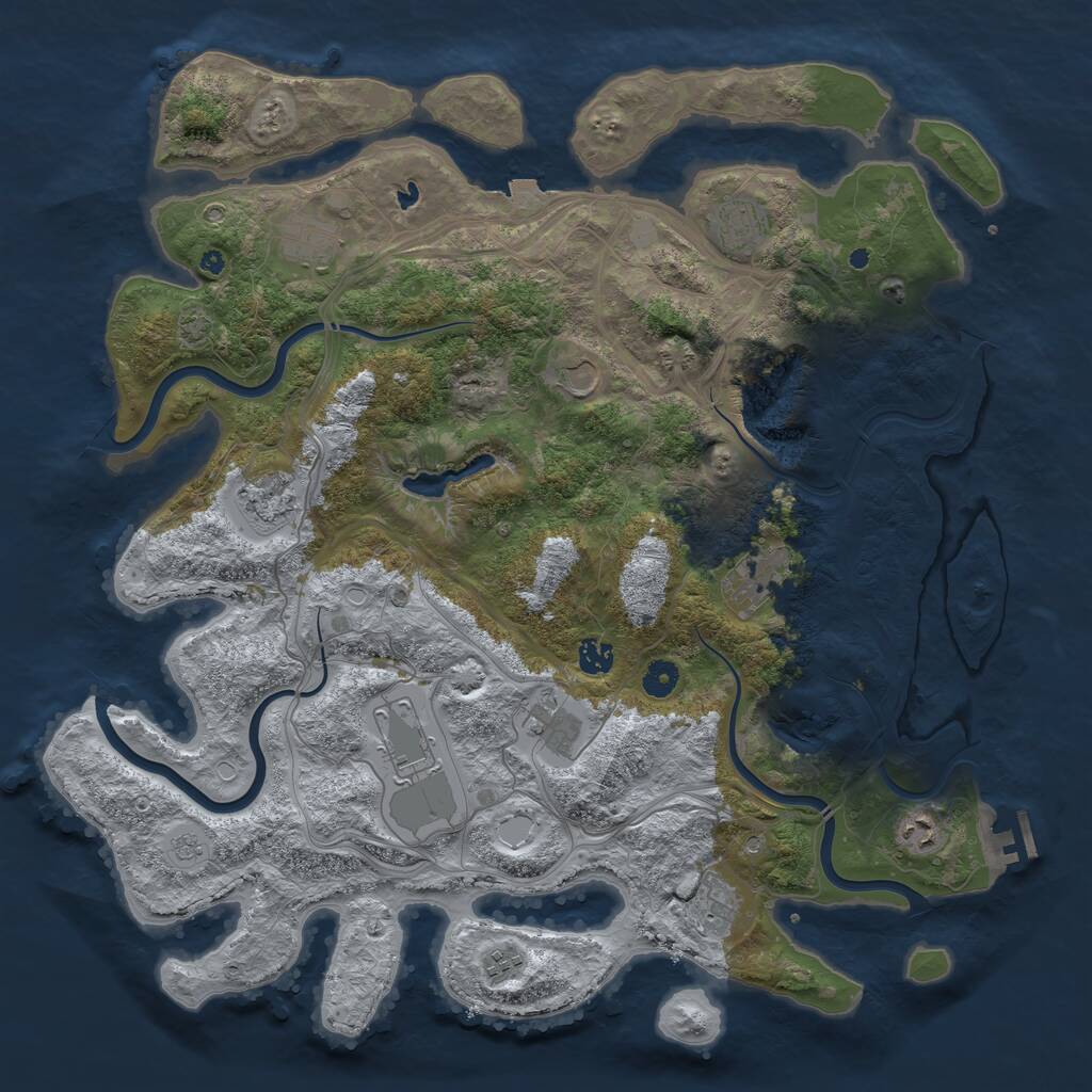 Rust Map: Procedural Map, Size: 4500, Seed: 1566577148, 16 Monuments