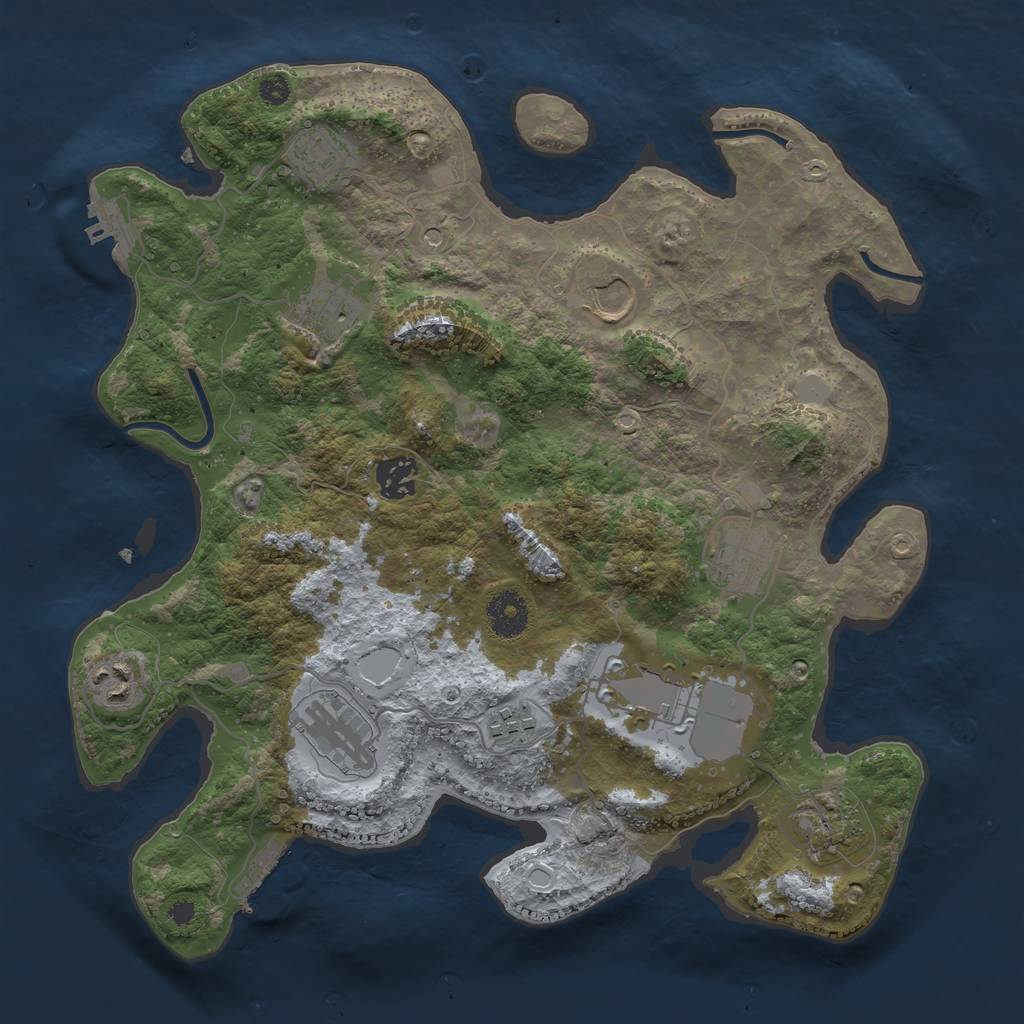 Rust Map: Procedural Map, Size: 3500, Seed: 419, 18 Monuments