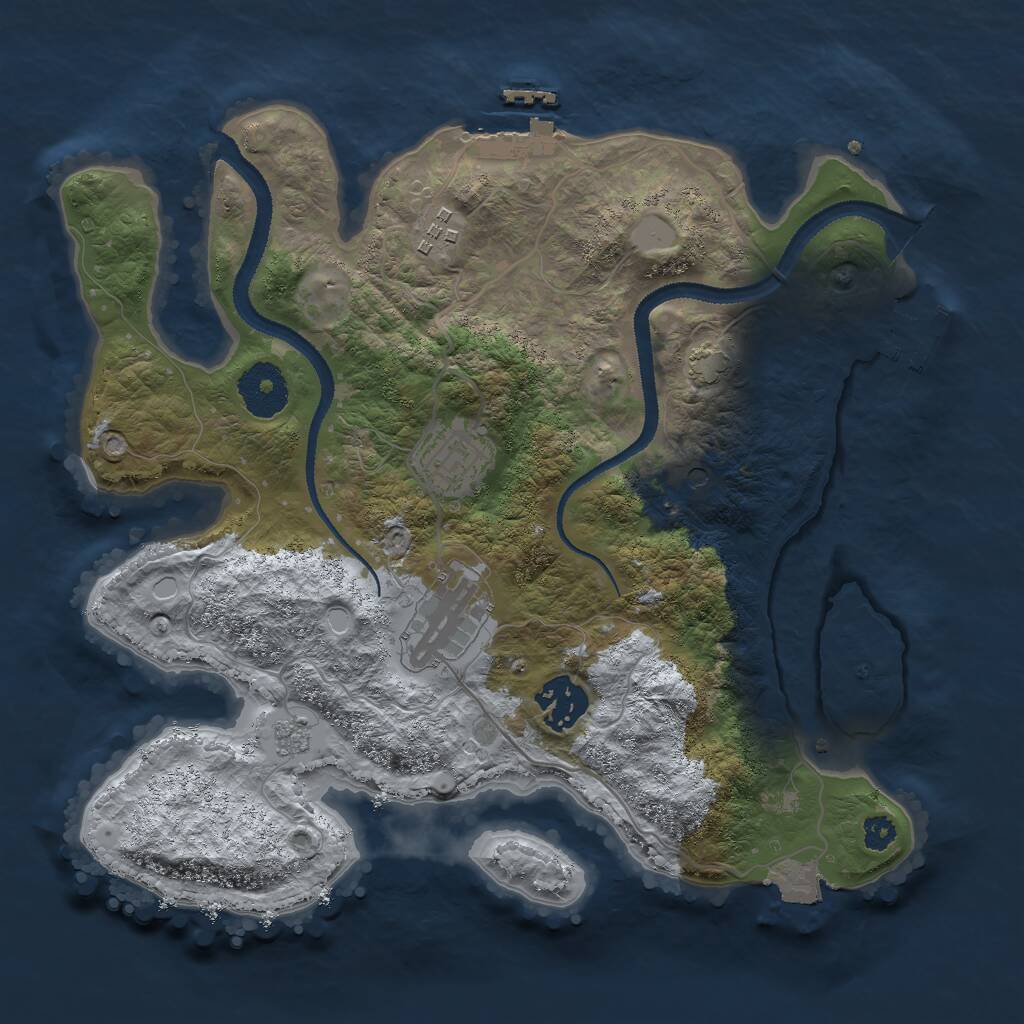 Rust Map: Procedural Map, Size: 3000, Seed: 1994293717, 10 Monuments