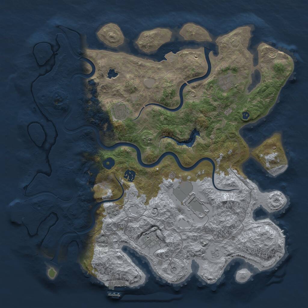 Rust Map: Procedural Map, Size: 4000, Seed: 492548642, 12 Monuments