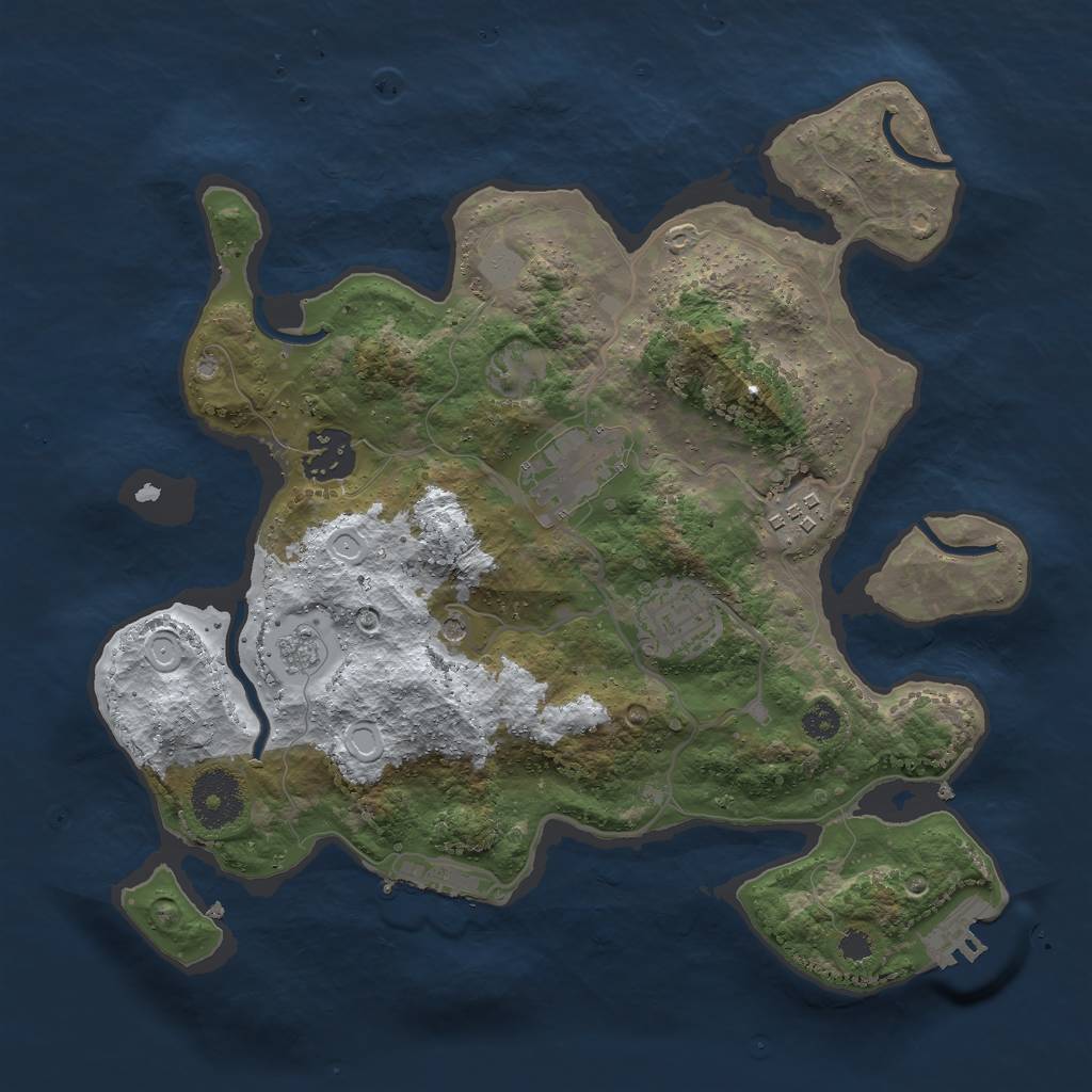 Rust Map: Procedural Map, Size: 3000, Seed: 1277086855, 13 Monuments