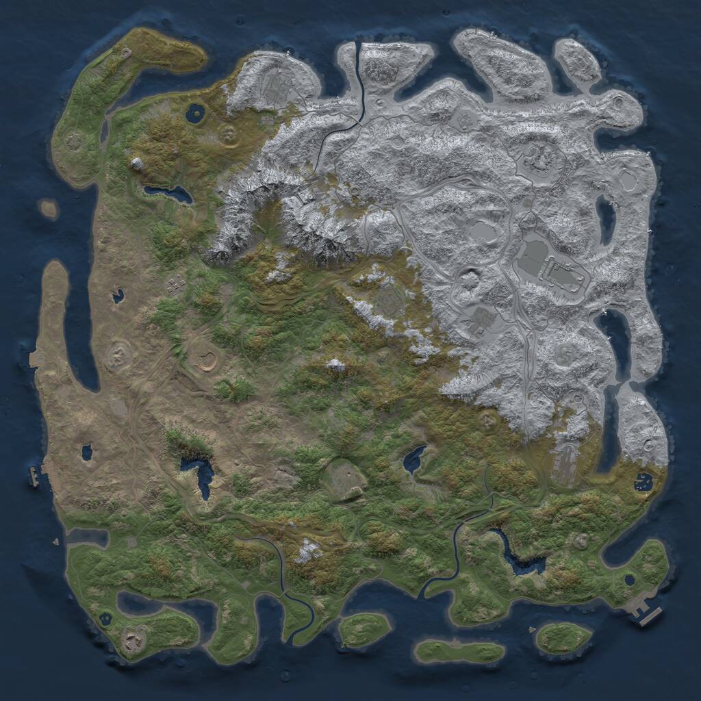Rust Map: Procedural Map, Size: 5500, Seed: 33024, 17 Monuments