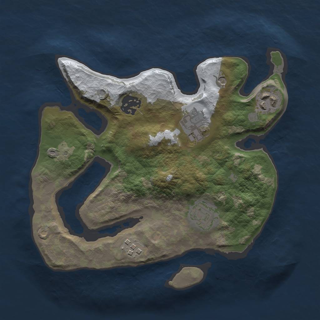Rust Map: Barren, Size: 2450, Seed: 150, 8 Monuments