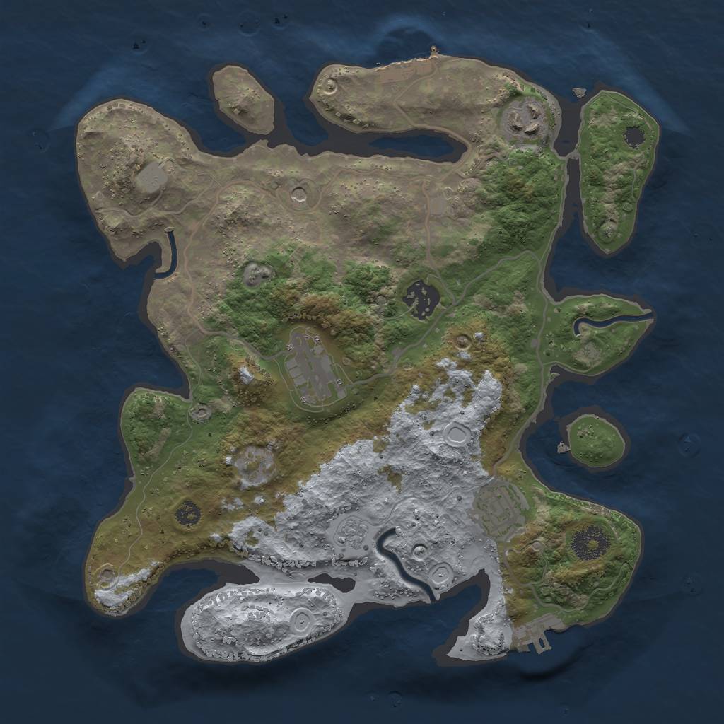 Rust Map: Procedural Map, Size: 3000, Seed: 20009, 13 Monuments
