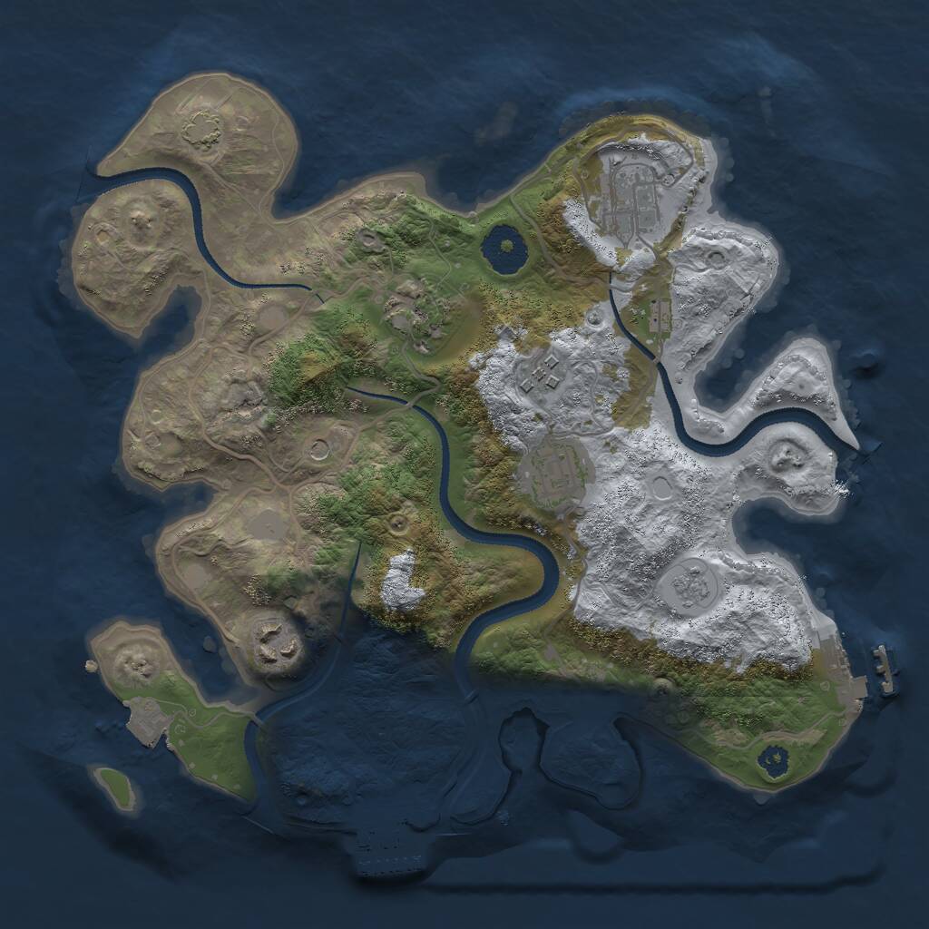 Rust Map: Procedural Map, Size: 3000, Seed: 9591, 11 Monuments