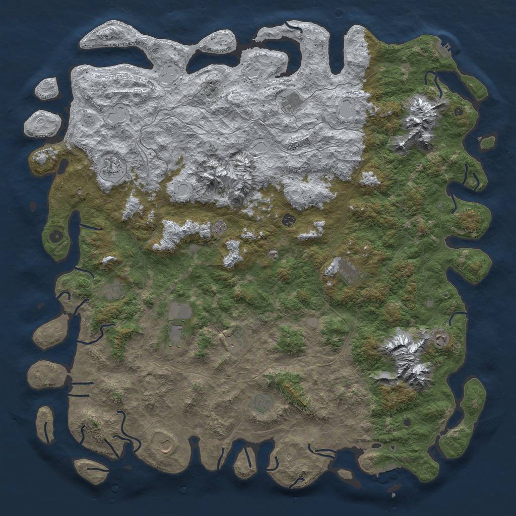 Rust Map: Procedural Map, Size: 6000, Seed: 2514, 20 Monuments