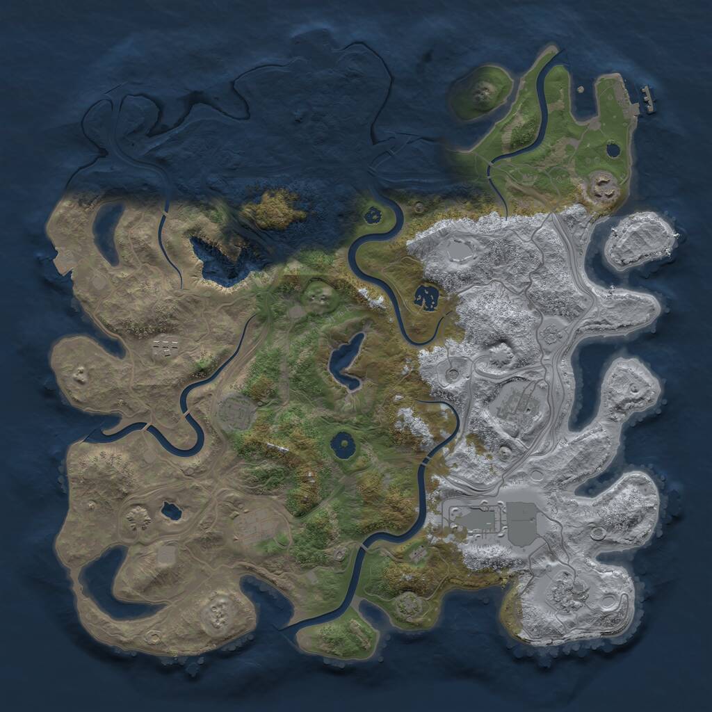 Rust Map: Procedural Map, Size: 4250, Seed: 875314116, 14 Monuments
