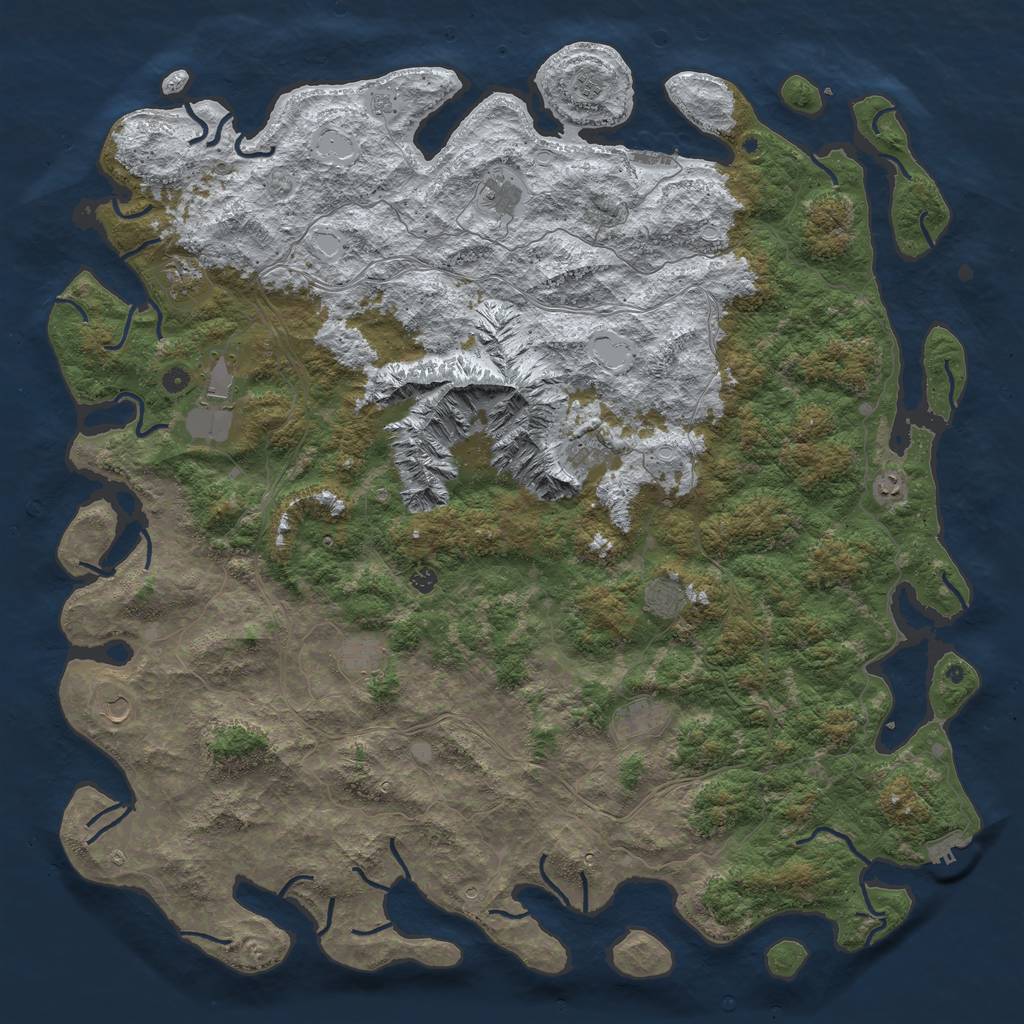 Rust Map: Procedural Map, Size: 6000, Seed: 807203070, 20 Monuments