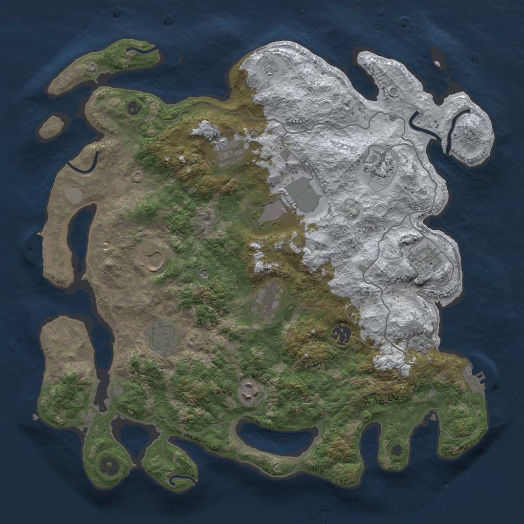 Rust Map: Procedural Map, Size: 4000, Seed: 455454, 19 Monuments