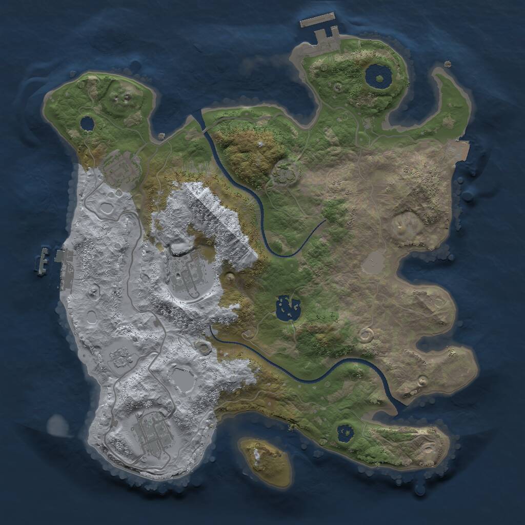 Rust Map: Procedural Map, Size: 3000, Seed: 2063860010, 9 Monuments