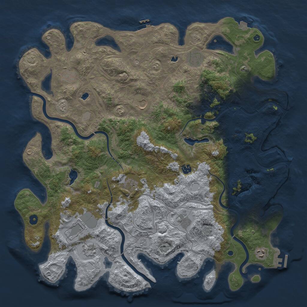 Rust Map: Procedural Map, Size: 4800, Seed: 1968413105, 16 Monuments