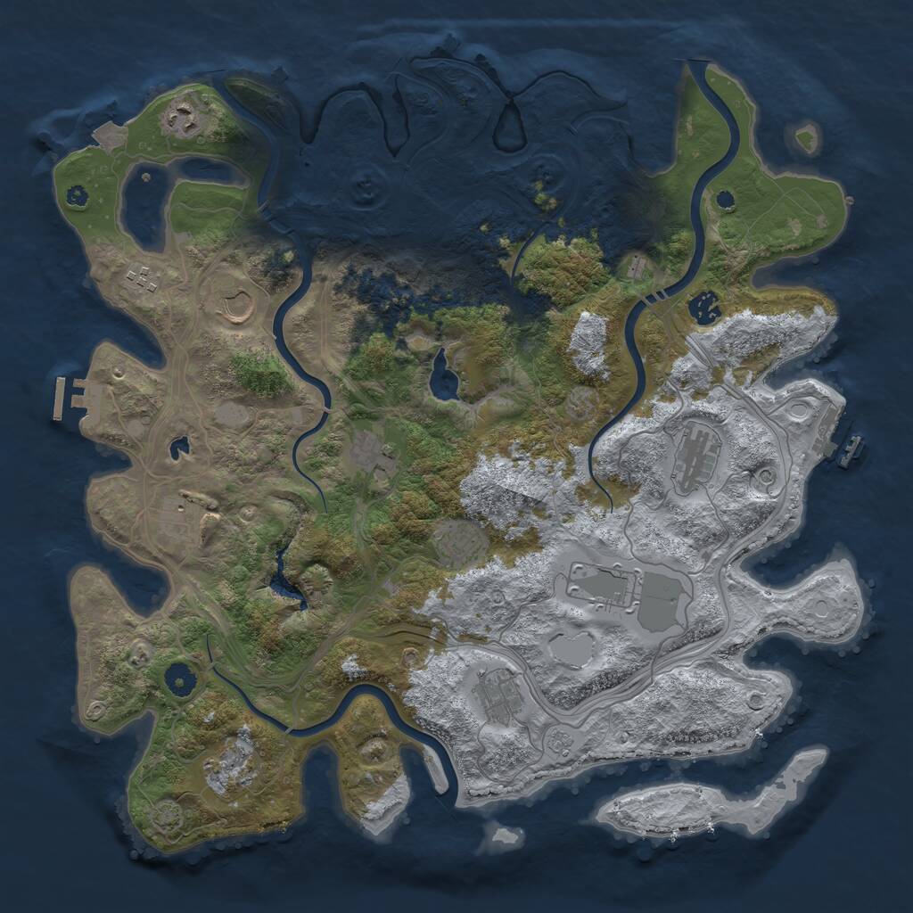 Rust Map: Procedural Map, Size: 4250, Seed: 13463, 17 Monuments