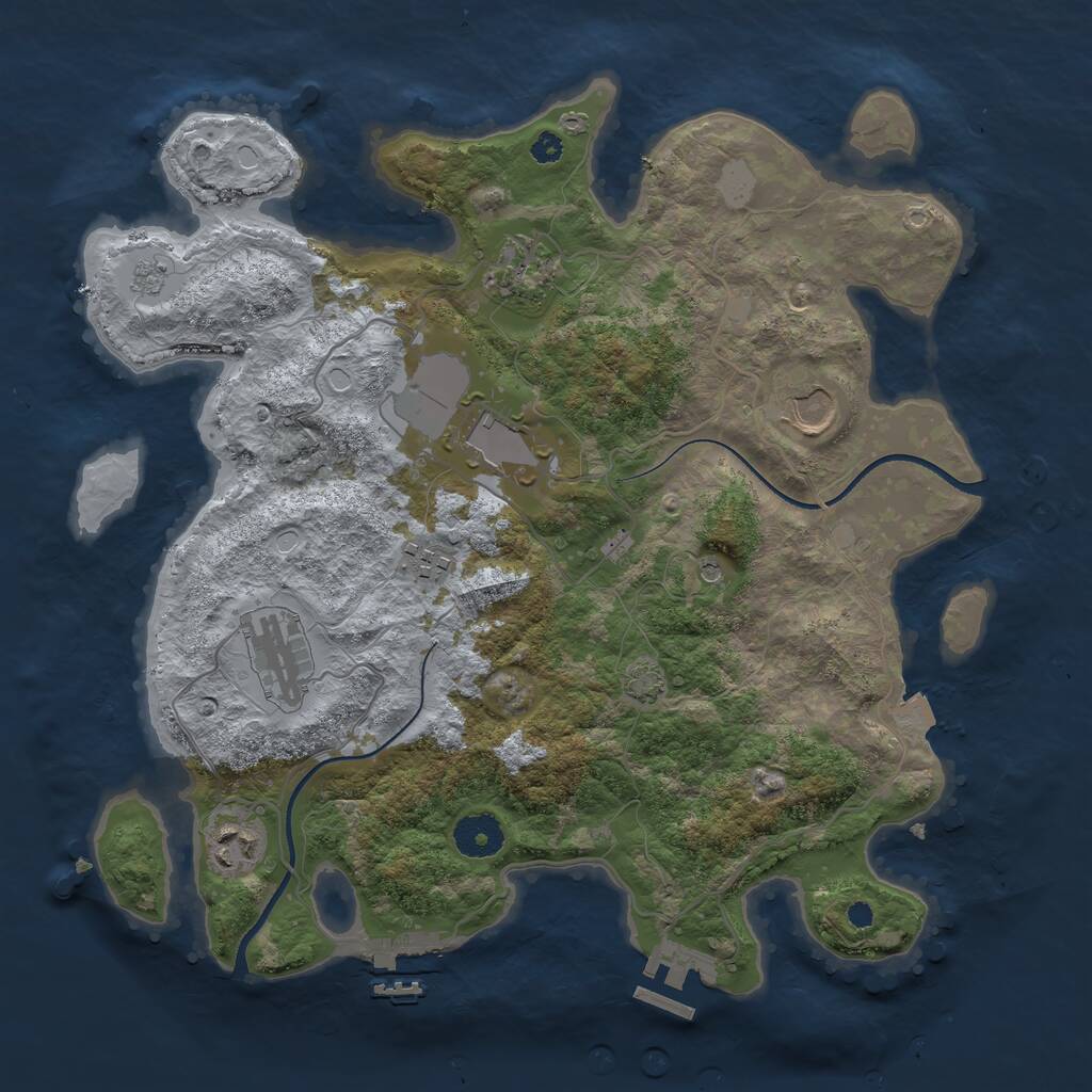 Rust Map: Procedural Map, Size: 3500, Seed: 99665, 12 Monuments