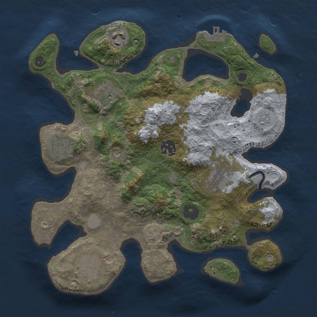 Rust Map: Procedural Map, Size: 3000, Seed: 17759, 14 Monuments