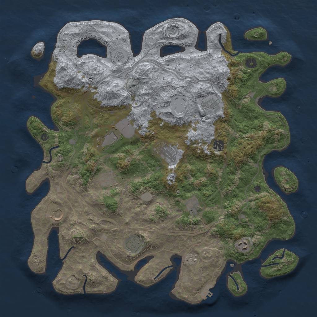 Rust Map: Procedural Map, Size: 4250, Seed: 233, 18 Monuments